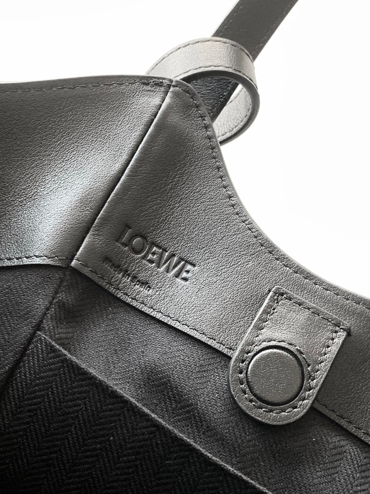 Loewe Hammock Flip Bag in Classic Calfskin "Black"