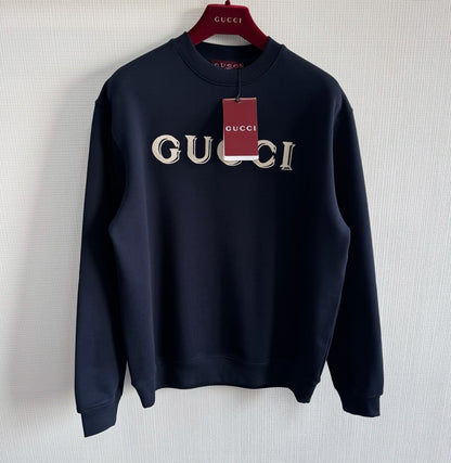 Gucci Cotton Jersey Sweatshirt with Embroidery "Dark Blue"