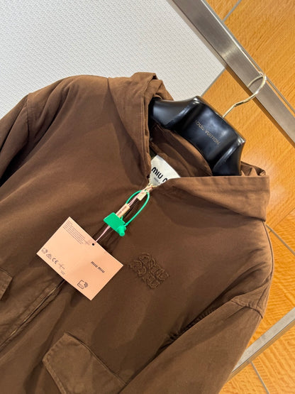 Miu Miu Denim Bomber Jacket "Brown"