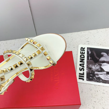 Valentino Rockstud Ankle Strap Sandal 90 mm "White"