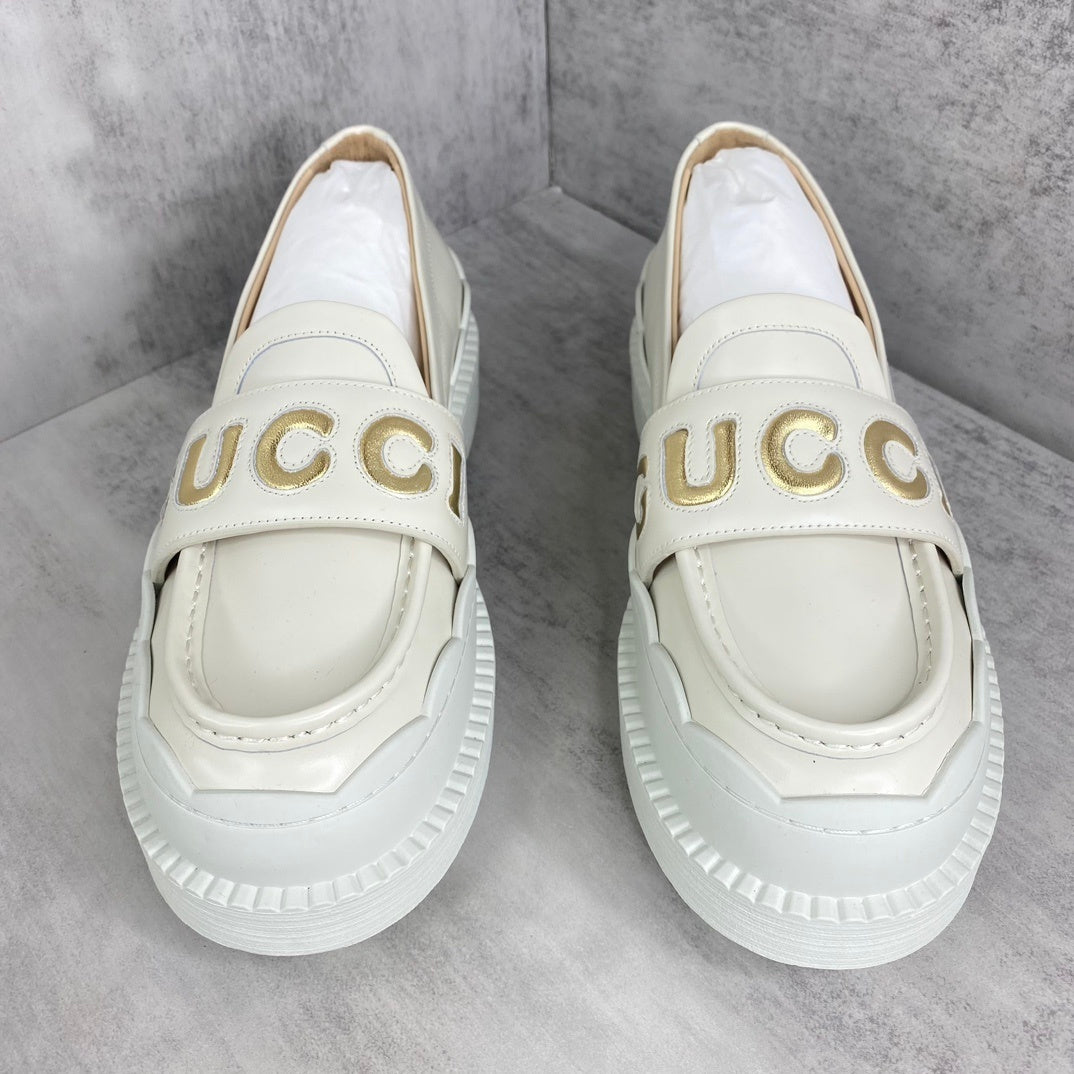 Gucci Leather Loafers "White"