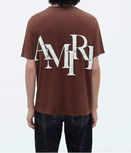 Amiri Staggered Logo T-Shirt "Brown-White"