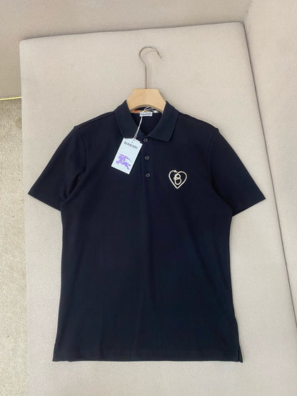 Burberry Cotton B Heart Polo T-Shirt "Black"