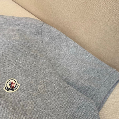 Moncler Logo Patch Cotton Polo T-Shirt "Grey"
