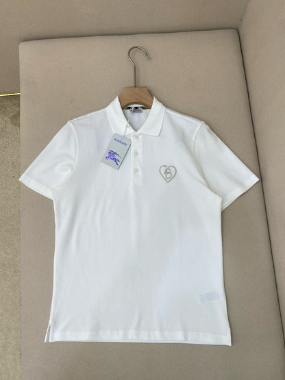 Burberry Cotton B Heart Polo T-Shirt "White"