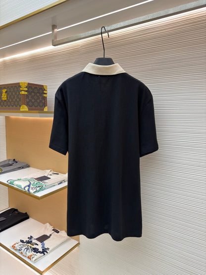 Moncler Embroidered Logo Piquet Polo T-Shirt "Black"