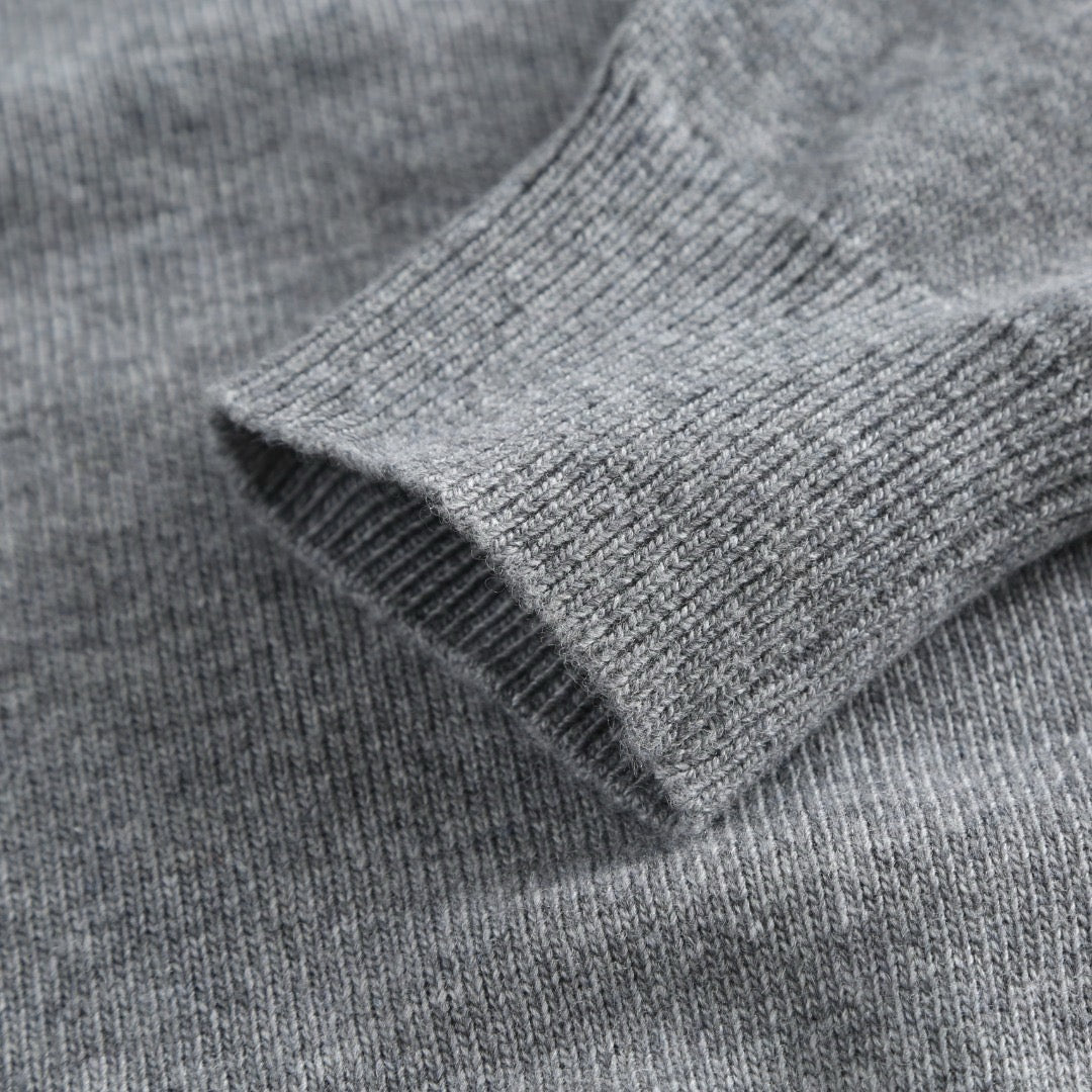 Burberry Cashmere Blend Half-zip Sweater "Grey"