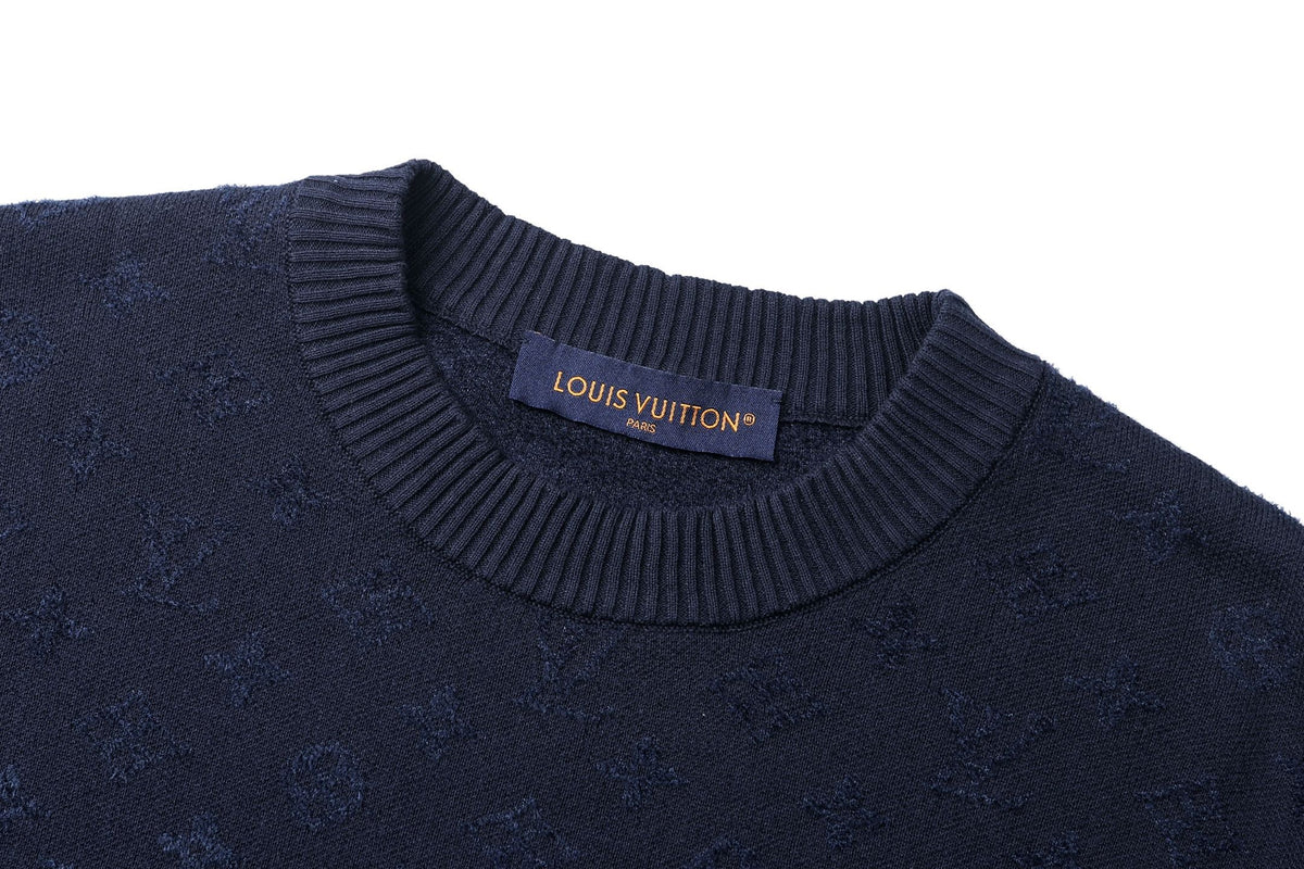 Louis Vuitton Graphic Jacquard Short-Sleeved Crewneck "Deep Navy"
