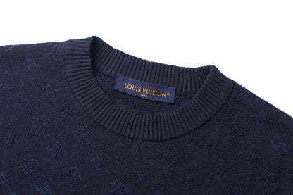 Louis Vuitton Graphic Jacquard Short-Sleeved Crewneck "Deep Navy"