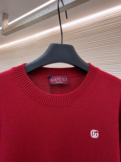 Gucci Wool Cashmere Sweater with Embroidery "Bordeaux"
