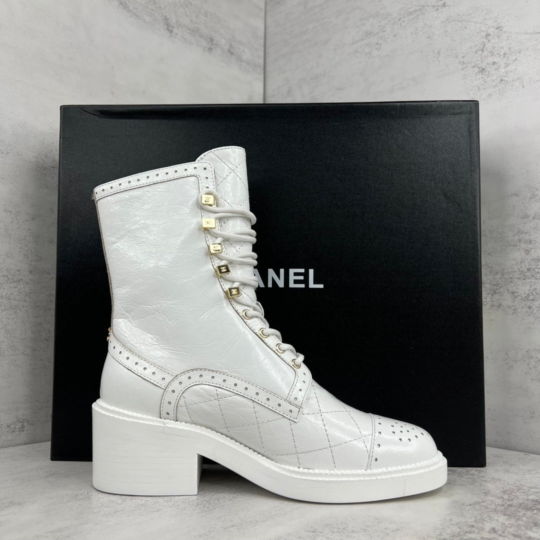 Chanel Leather Boots "White"