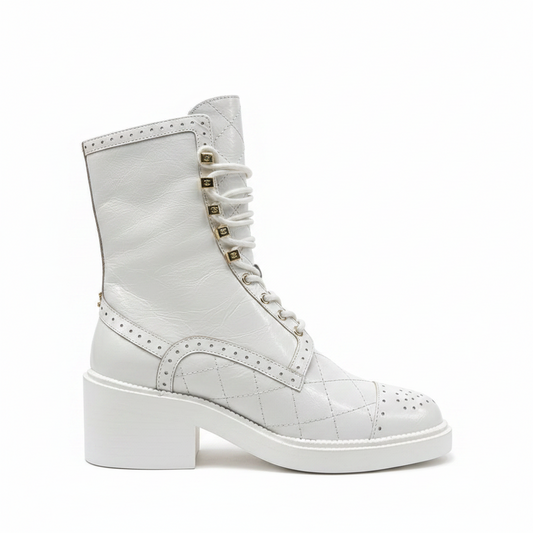 Chanel Leather Boots "White"