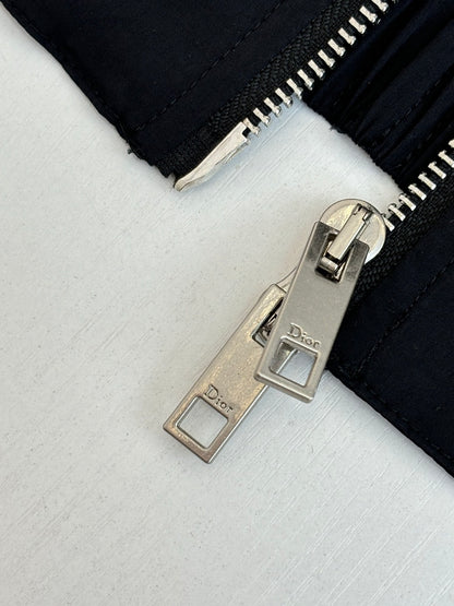 Dior Zipped Shirt with Dior Montaigne Embroidery "Black Technical Fabric"