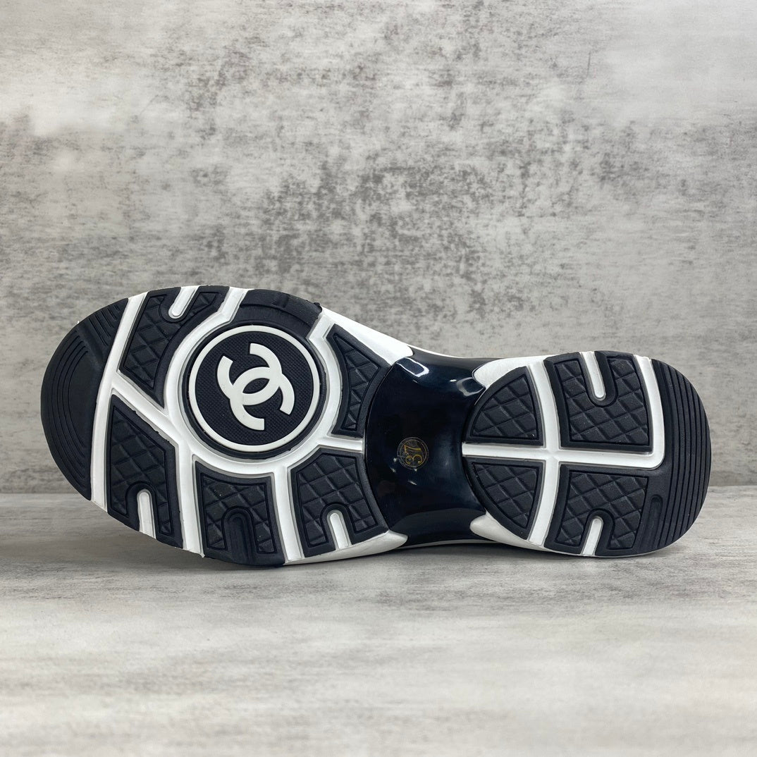 Chanel Interlocking CC Sock Sneakers "Beige-White-Black"