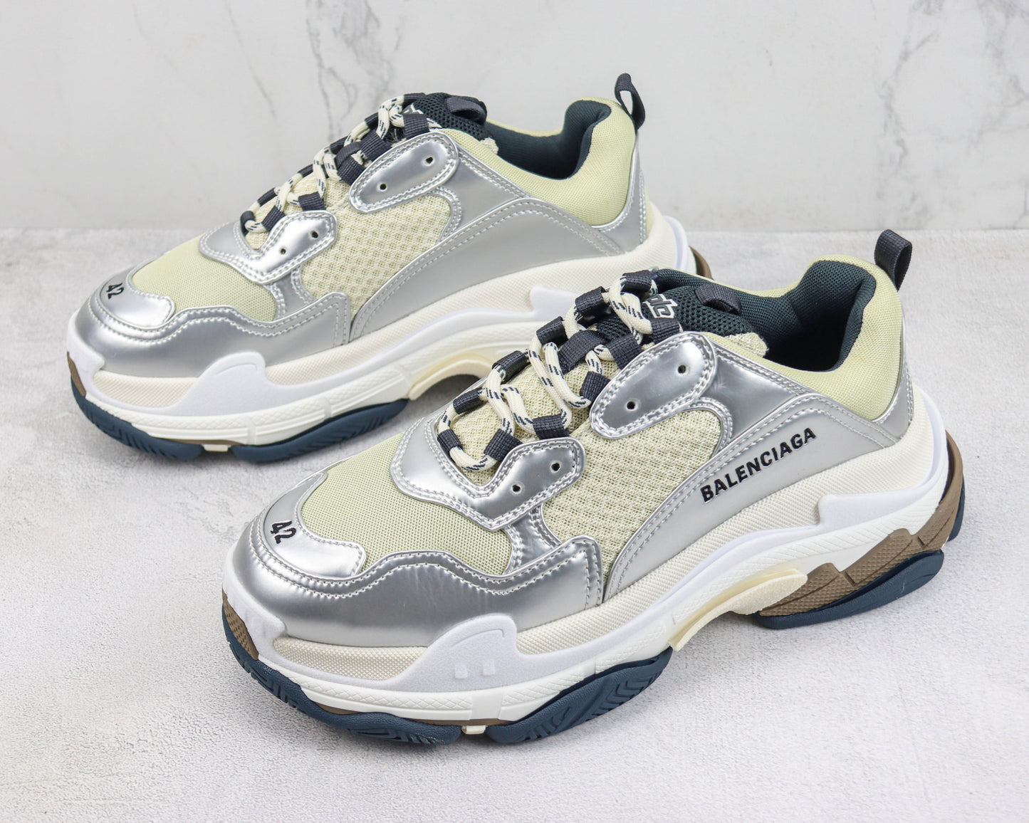 Balenciaga Triple S "White-Silver"