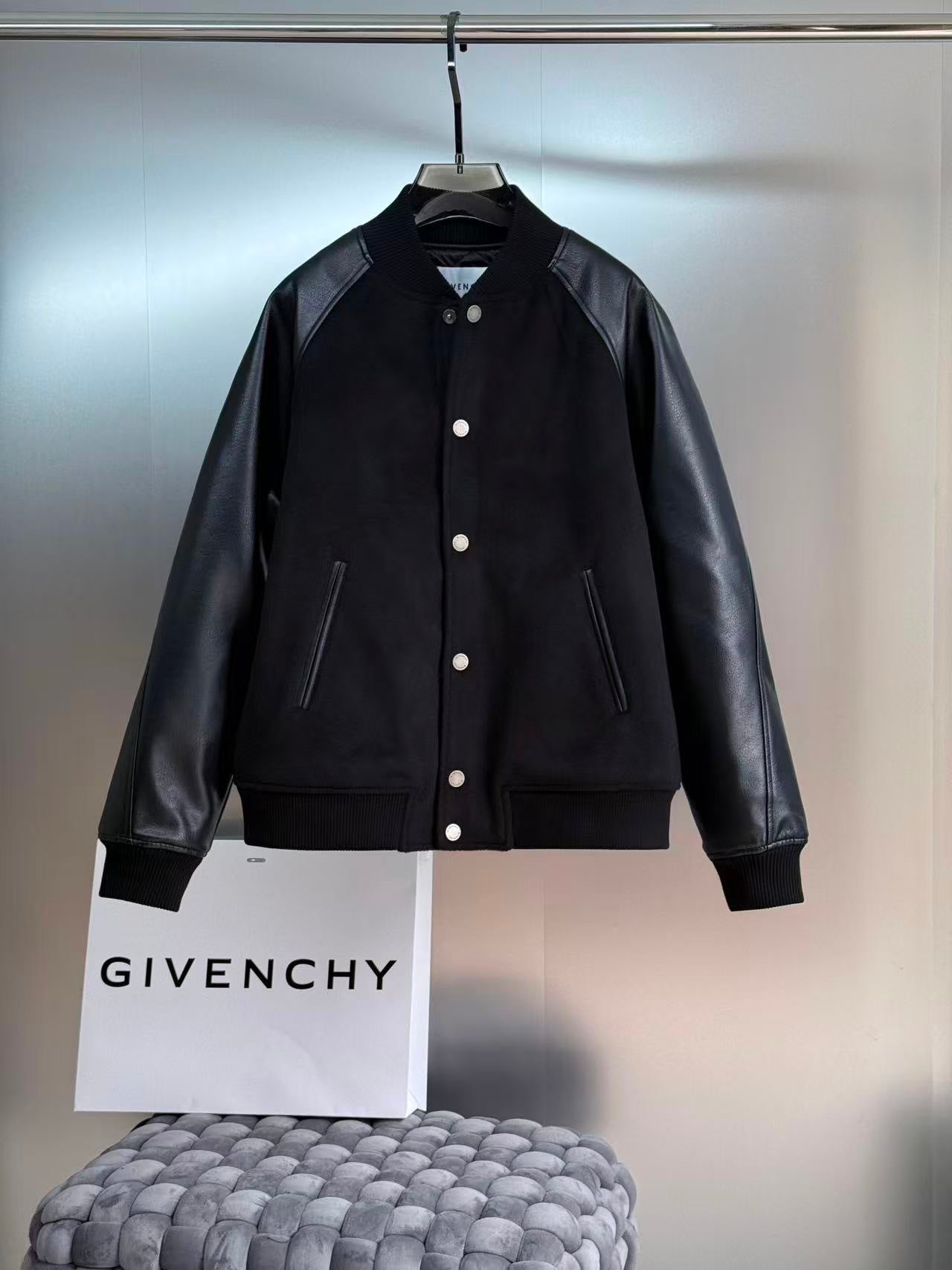 Givenchy Bomber Jacket with Givenchy Paris Embroidery "Black"
