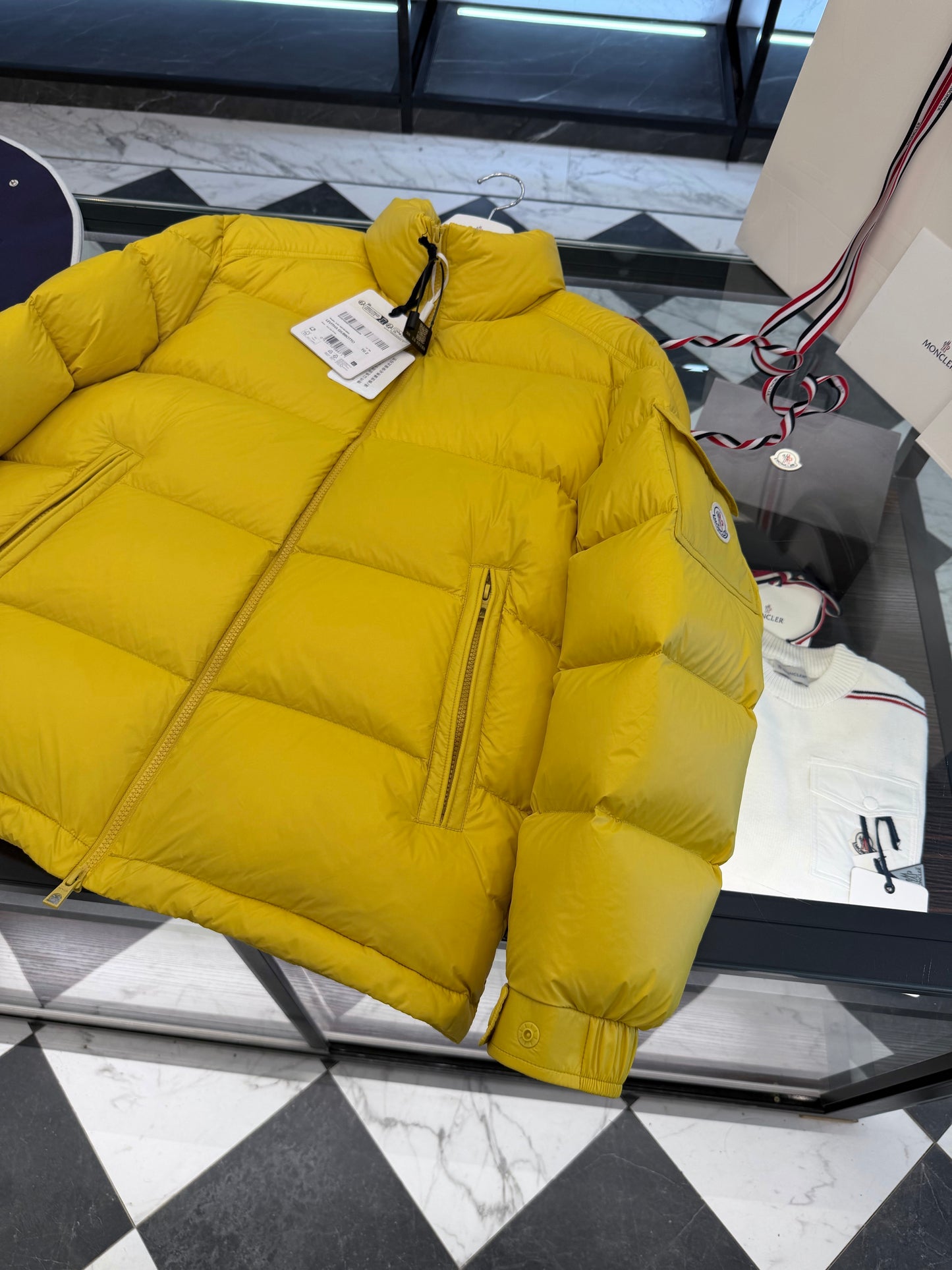 Moncler Levitha Hooded Short Down Jacket "Yellow"