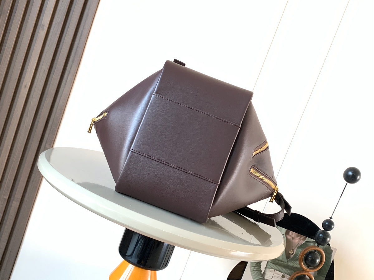 Loewe Hammock Flip Bag in Classic Calfskin "Dark Chestnut"