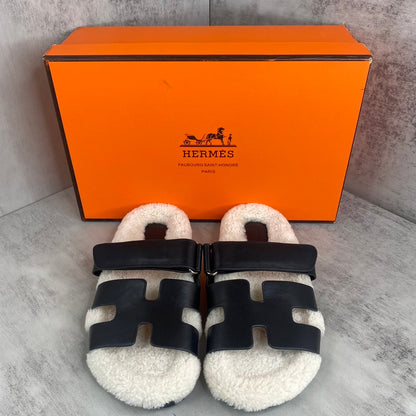 Hermes Chypre Sandals "Black"