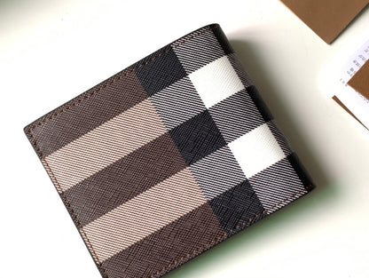 Burberry Check and Leather Bifold Wallet