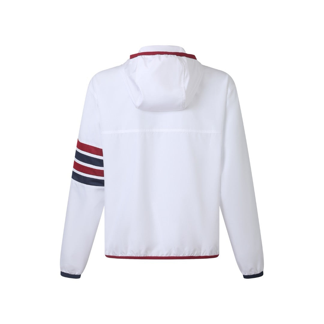 Thom Browne 4-Bar Stripe Hooded Jacket "White"