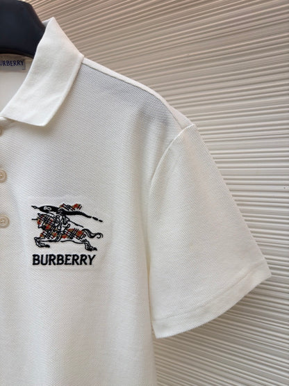 Burberry EKD Sketch Cotton Polo T-Shirt "White"