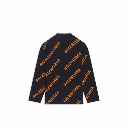 Balenciaga All-Over Logo Sweater "Orange"
