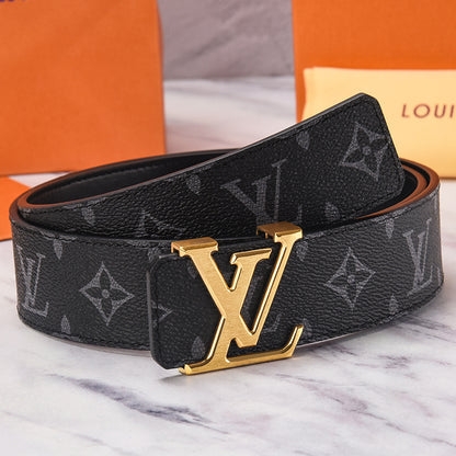 Louis Vuitton Initiales Leather Belt "Black-Gold"
