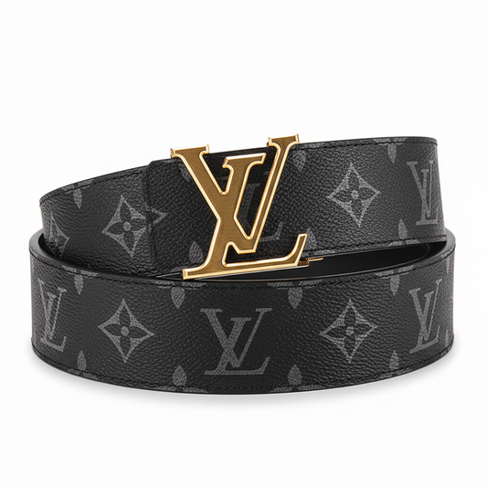 Louis Vuitton Initiales Leather Belt "Black-Gold"