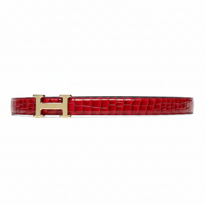 Hermes Constance Belt Buckle & Reversible Leather Strap "Red" and "Black"
