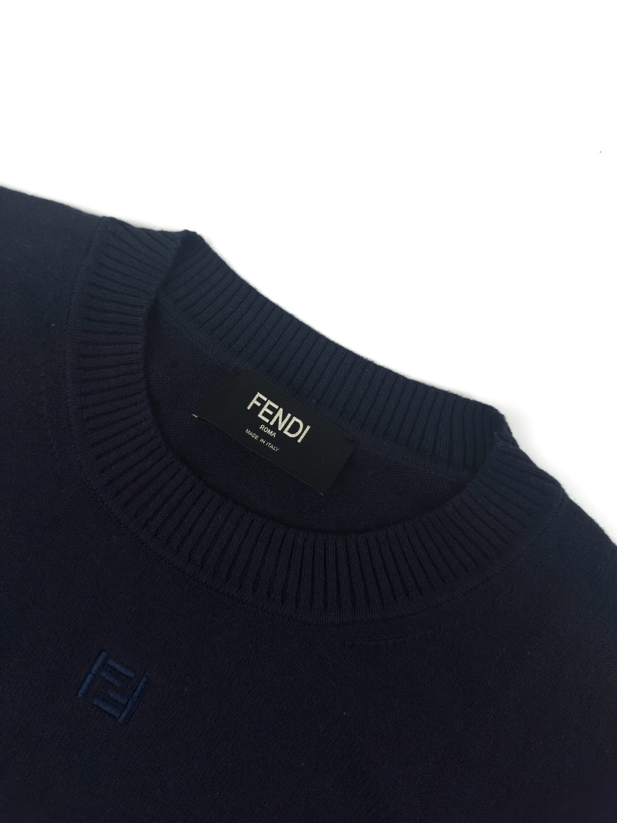Fendi Cotton and Cashmere Jumper "Navy Blue"