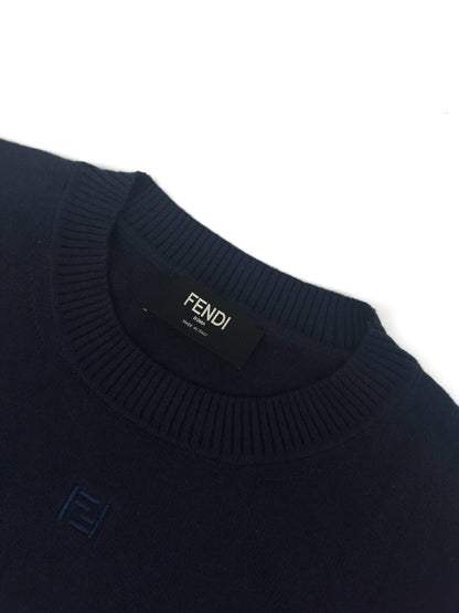 Fendi Cotton and Cashmere Jumper "Navy Blue"