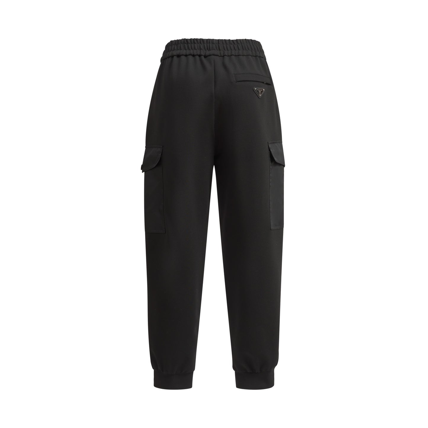 Prada Cotton Fleece Joggers with Re-Nylon Details "Black"
