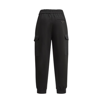 Prada Cotton Fleece Joggers with Re-Nylon Details "Black"