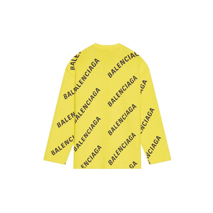 Balenciaga All-Over Logo Sweater "Yellow-Black"