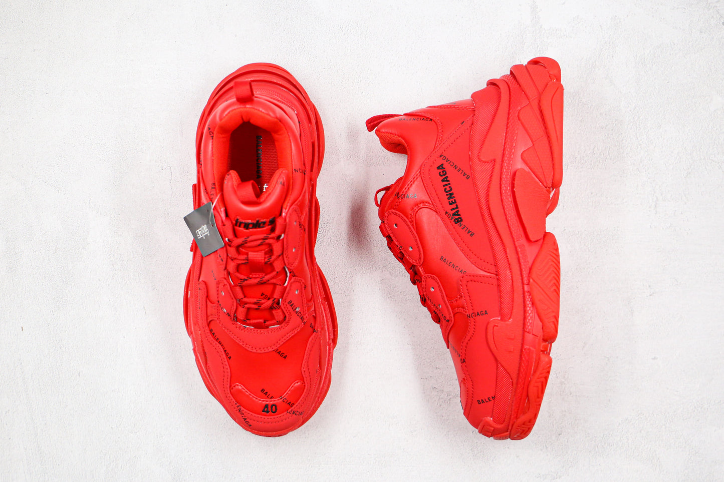 Balenciaga Triple S "Red-All Over Logo"