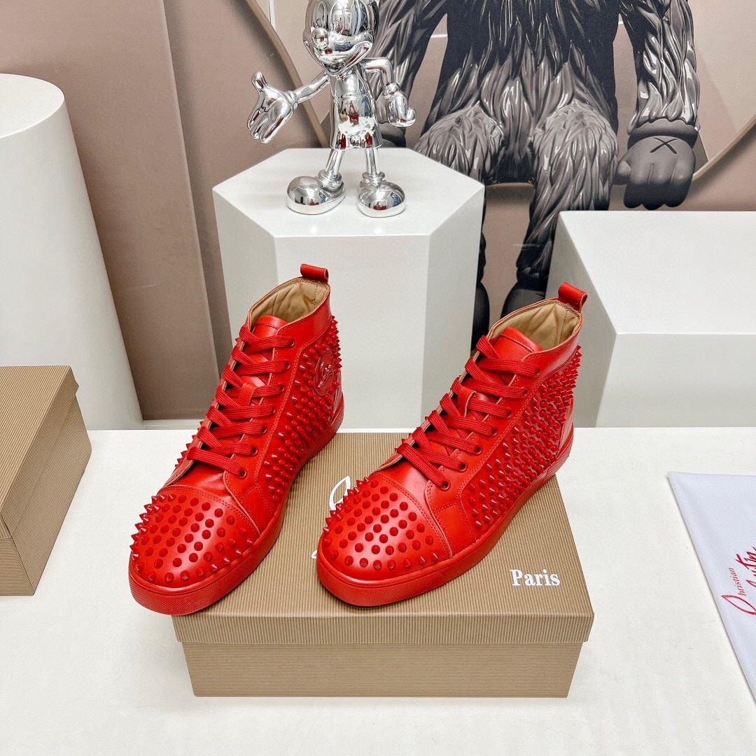 Christian Louboutin High-Top Louis Spike "Red"