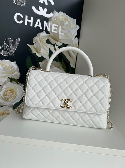 Chanel Cavier Leather Large Flap Bag With Top Handle