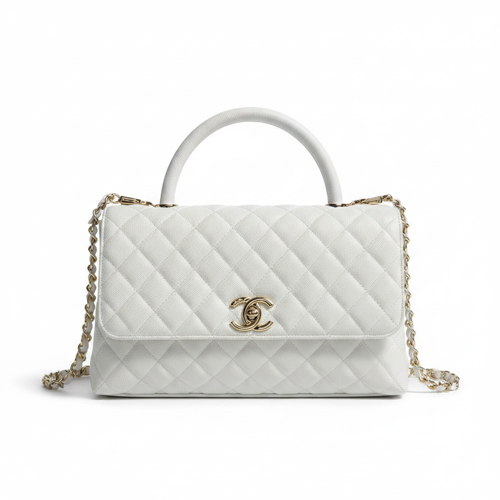 Chanel Cavier Leather Large Flap Bag With Top Handle
