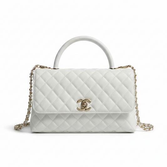 Chanel Cavier Leather Large Flap Bag With Top Handle
