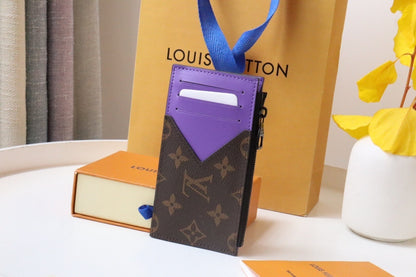Louis Vuitton Coin Card Holder "Monogram Macassar Canvas"
