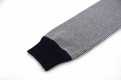 Moncler Leather Logo Cotton Sweater "Navy"