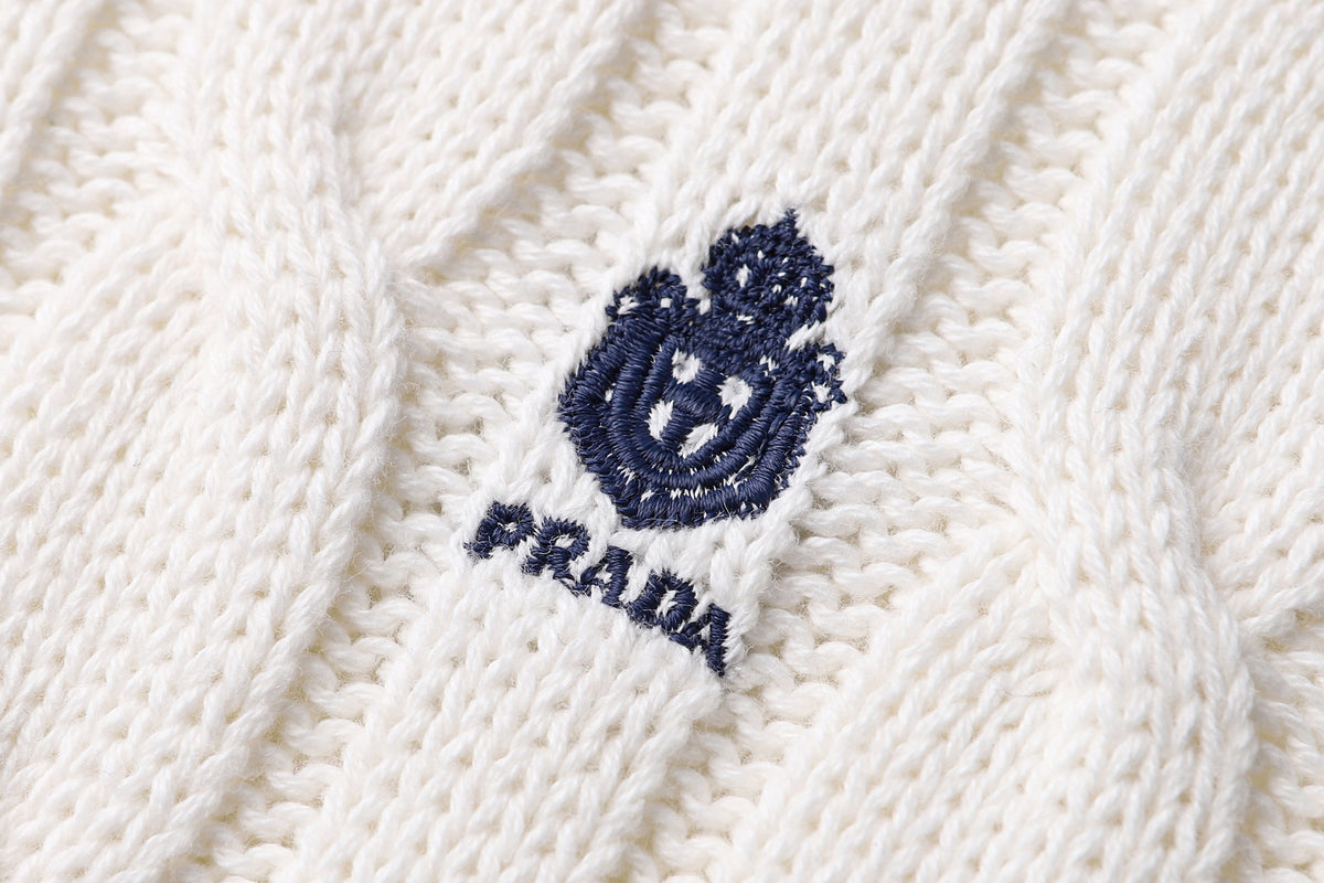Prada Cotton Crew-neck Sweater "White"