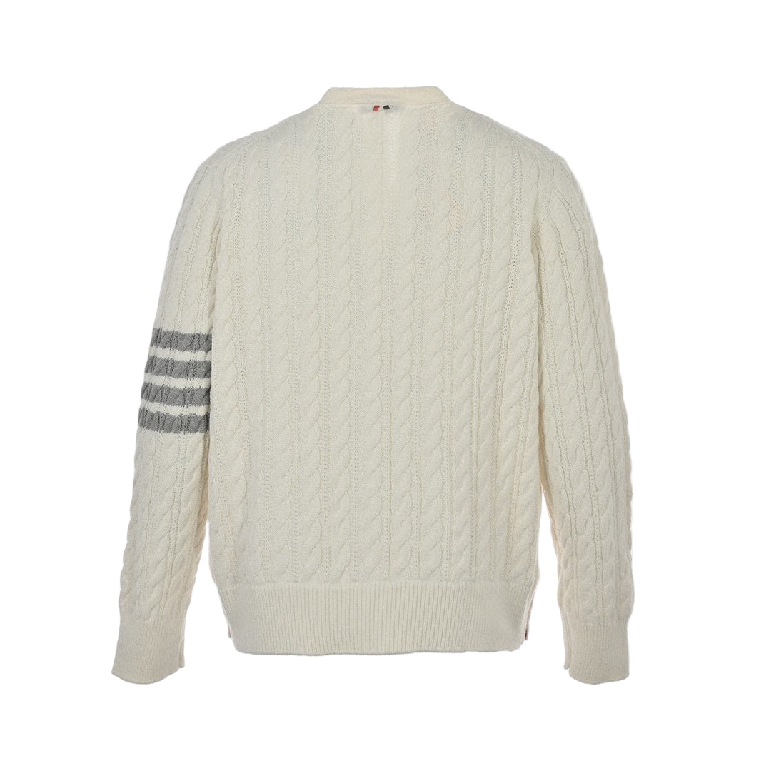 Thom Browne 4-Bar Cardigan "White"