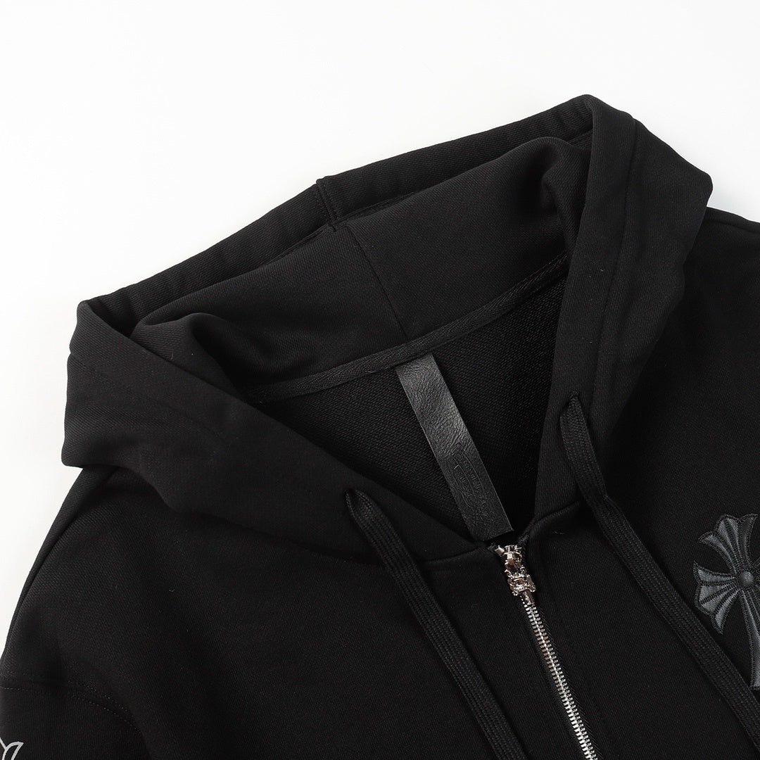 Chrome Hearts Zip-Up Hoodie "Black"