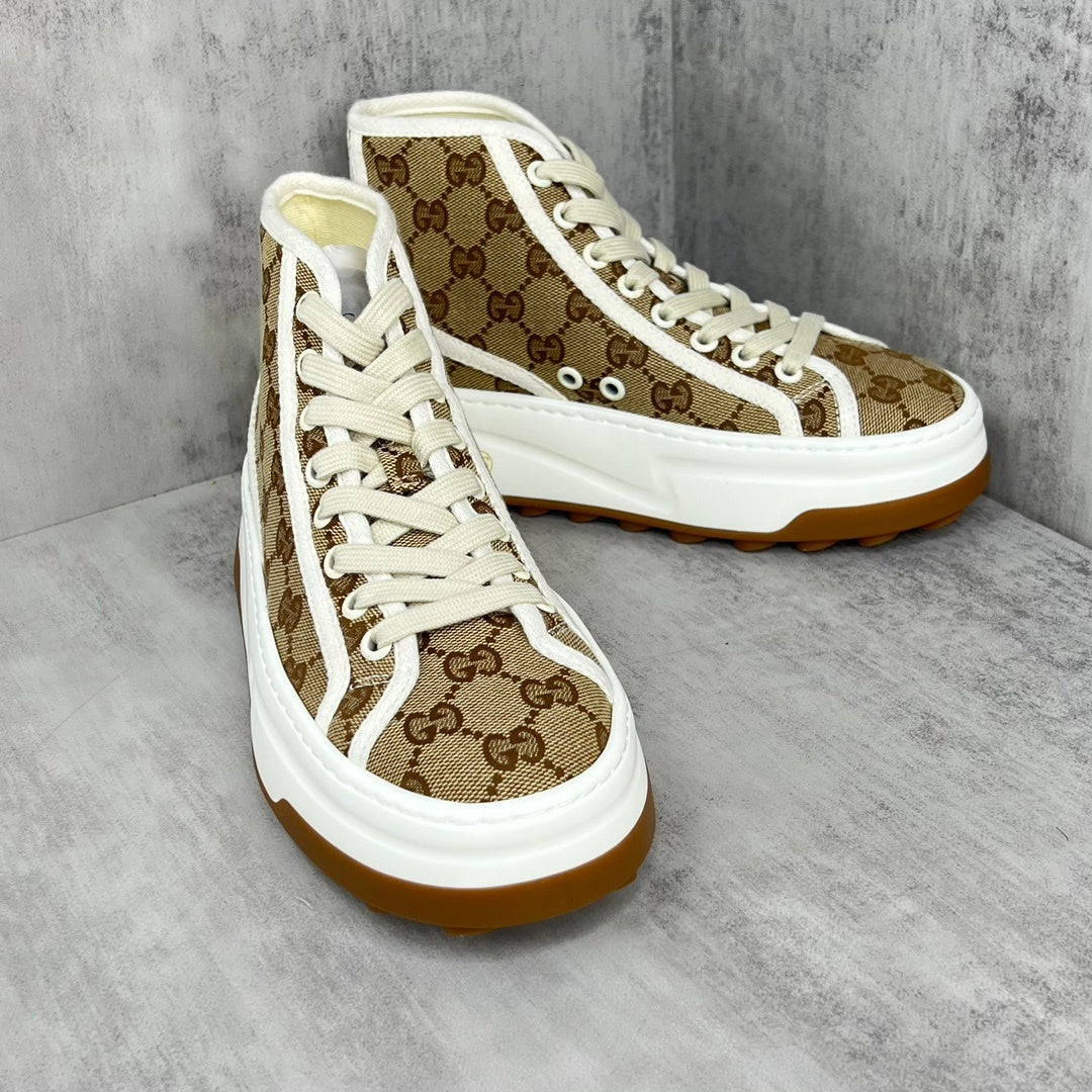 Gucci Tennis 1977 High-Top "Beige-White Monogram"