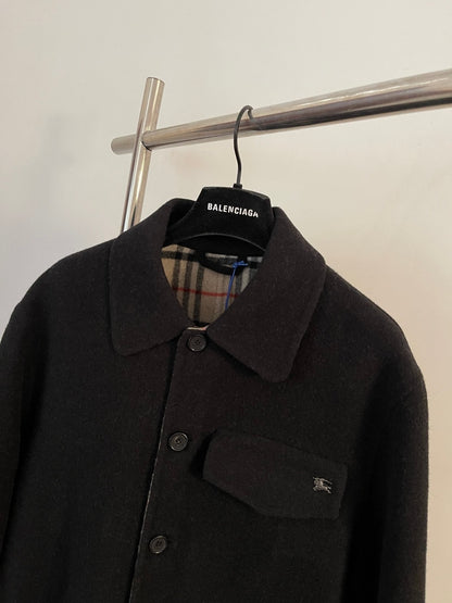 Burberry Wool Overshirt "Black-Sand Beige"