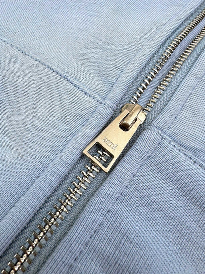 Ami Paris Zip-Up Hoodie "Sky Blue"