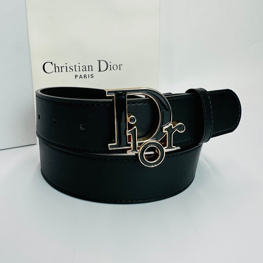 Dior Leather Belt "Black-Gold"