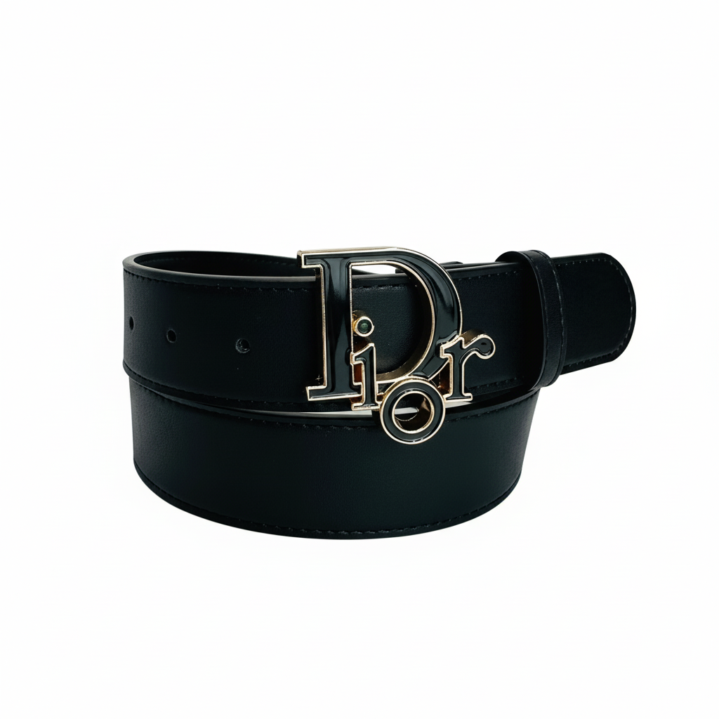 Dior Leather Belt "Black-Gold"